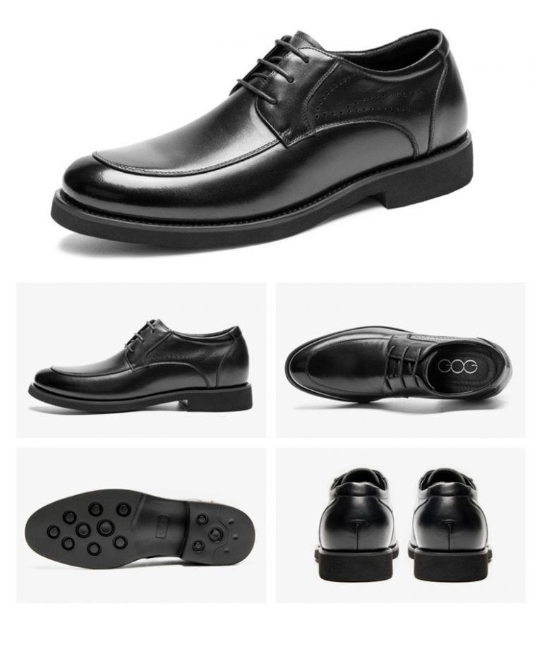 Leather Moc Toe Height Increasing Dress Shoes Shoes That Make You Taller