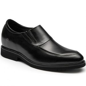 Mens Leather Moc Toe Elevator Loafers – Shoes That Make You Taller