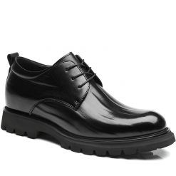 Mens Black Derby Shoes Elevator Formal Shoes