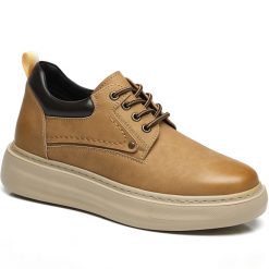 Mens Business Casual Leather Sneakers Elevator Shoes