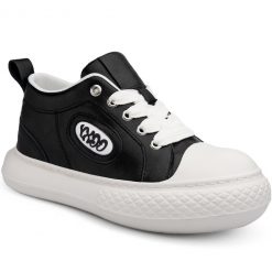 Mens Thick Sole Round Toe Box Sneakers Elevator Shoes