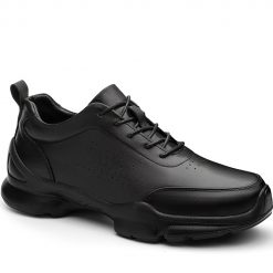 Men's All Black Chunky Dad Trainers Height Increasing Shoes