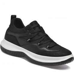 Mens Black Dad Trainers Invisible Height Increase Shoes