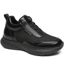 Mens Black Height Increasing Shoes with Boa Laces
