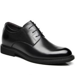 Black Business Dress Shoes Invisible Height Increase Insoles