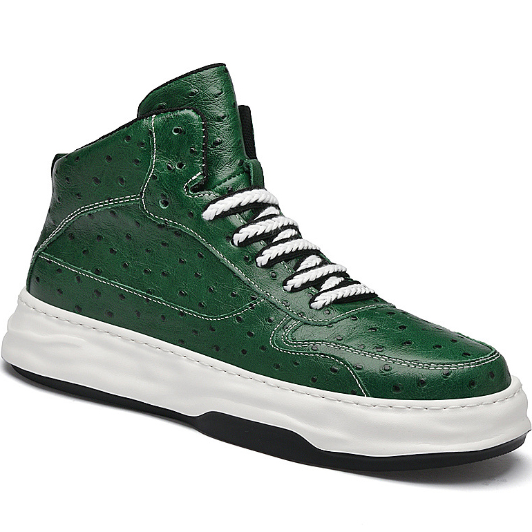 Men's Ostrich Embossed High Top Sneakers That Add Height (1)
