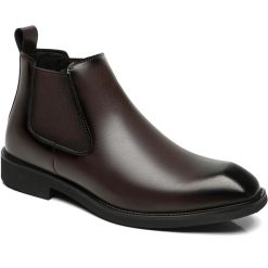 Mens Square Toe Height Increasing Chelsea Boots