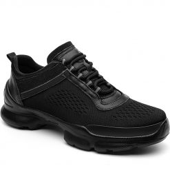 Men's All Black Athletic Shoes Height Boosting Sneakers