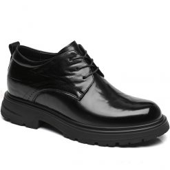 Mens Round Toe Height Increasing Classic Business Shoes