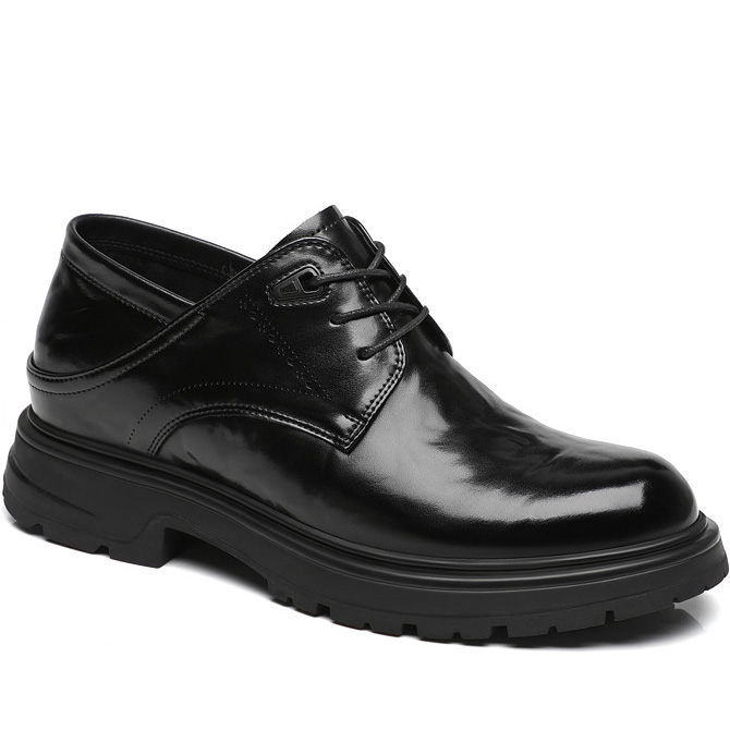 Plain Toe Derby Shoes Men's Height Shoes (2)