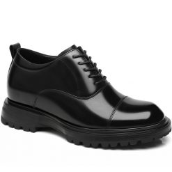 Black Cap Toe Height Boosting Dress Shoes