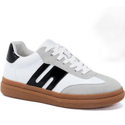 Low Top Two Tone Gum Sole Sneakers Height Boosting Shoes