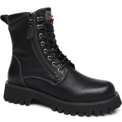 Mens 3 Inch Elevator Shoes Martin Boots with Side Zipper