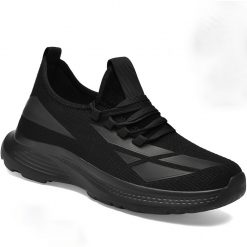 Mens All Black Flyknit Trainers That Add Height