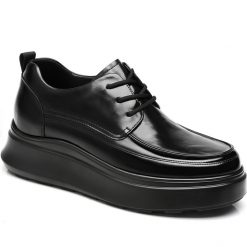 Black Chunky Sole Height Boosting Dress Shoes