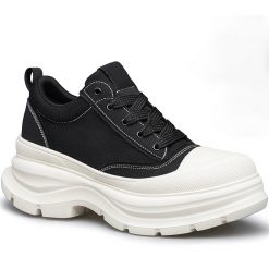 Men's Thick Sole Canvas Sneakers For Height