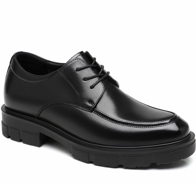 Mens Apron Toe Lace Up Dress Shoes Hidden Lift Shoes (2)