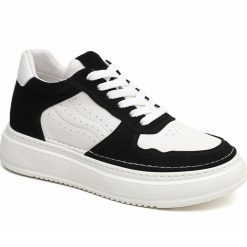 Mens Colourblocked Lace Up Height Boosting Sneakers