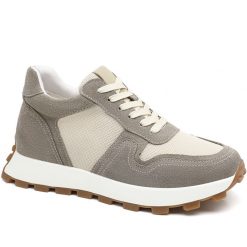 Men’s Grey and White Casual Sneakers Height Increasing Shoes